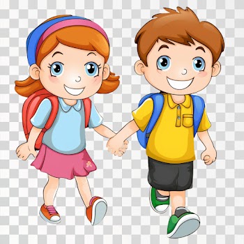 Schoolmates Going School cartoon, PNG transparent background