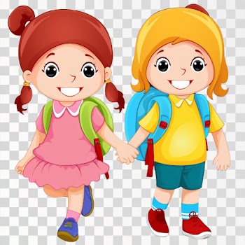 Schoolmates Going School cartoon, PNG transparent background