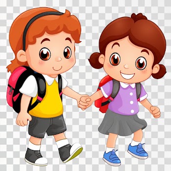 Schoolmates Going School cartoon, PNG transparent background
