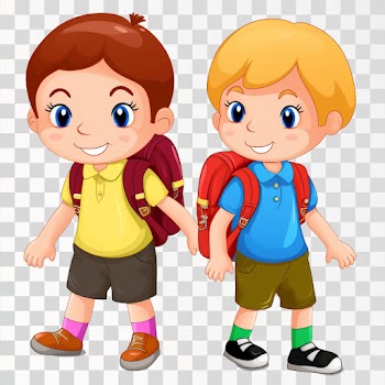 Schoolmates Going School cartoon, PNG transparent background