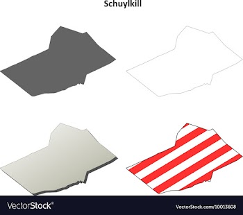 Schuylkill Map Icon Set vector image