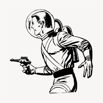 Sci-fi astronaut illustration clipart vector. | Free Vector - rawpixel