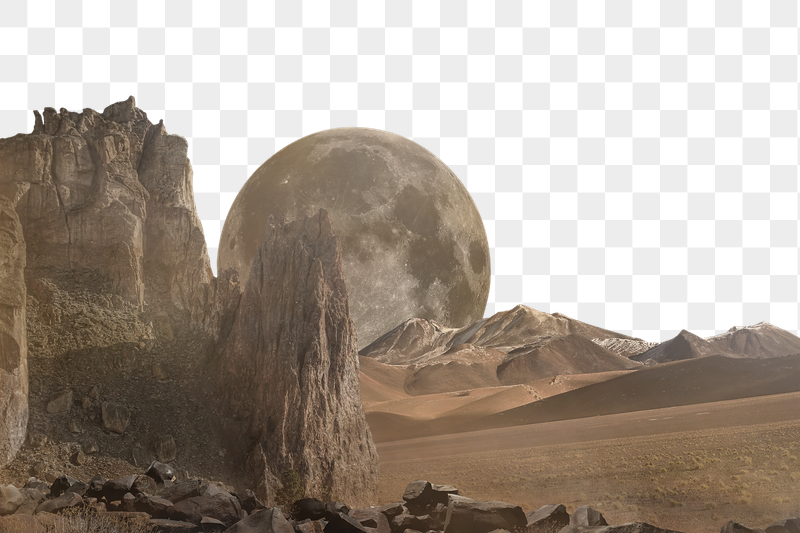 Sci-fi mars png landscape border, | Free PNG - rawpixel