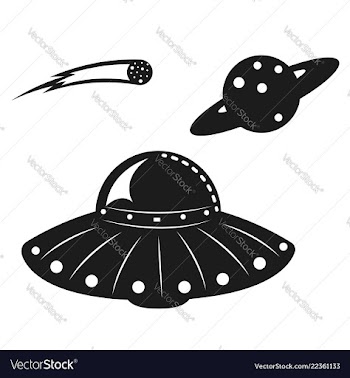 Sci fi pack with ufo planet and comet vector image