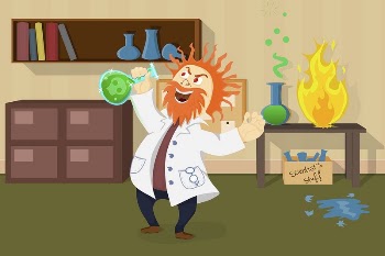 Science cartoon background, mad scientist | Free PSD - rawpixel