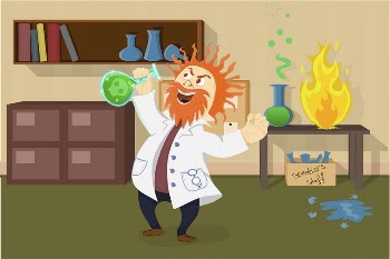 Science cartoon background, mad scientist | Free Vector - rawpixel