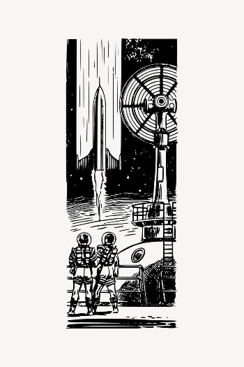 Science fiction scene collage element, | Free Vector Illustration - rawpixel