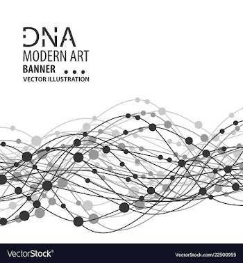 Science template wallpaper or banner with a dna vector image