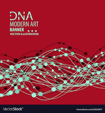 Science template wallpaper or banner with a dna vector image