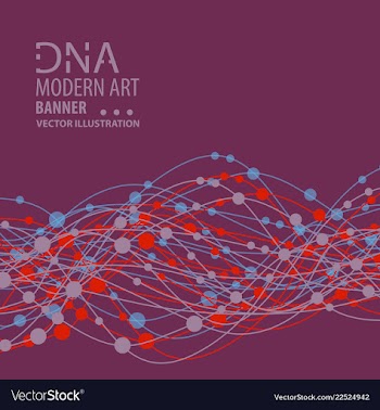 Science template wallpaper or banner with a dna vector image