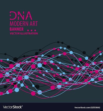 Science template wallpaper or banner with a dna vector image
