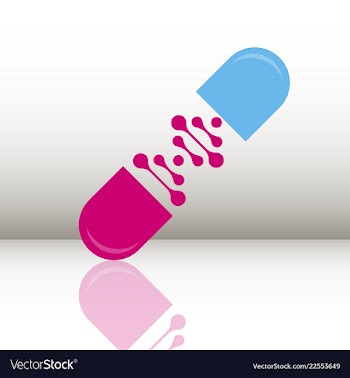 Science template wallpaper or banner with a dna vector image