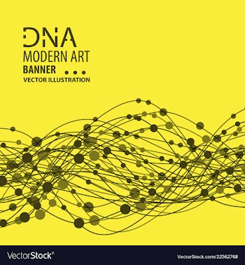 Science template wallpaper or banner with a dna vector image