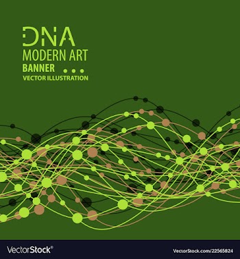 Science template wallpaper or banner with a dna vector image