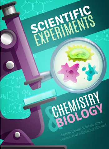 Scientific experiments poster template Free Vector