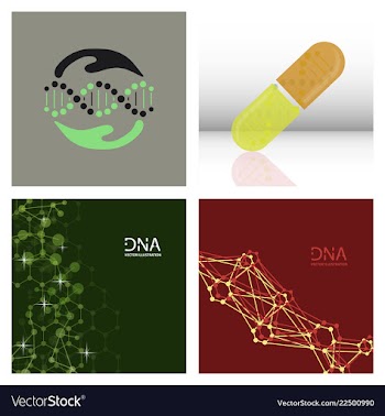 Scientific genetic engineering and biotechnology vector image