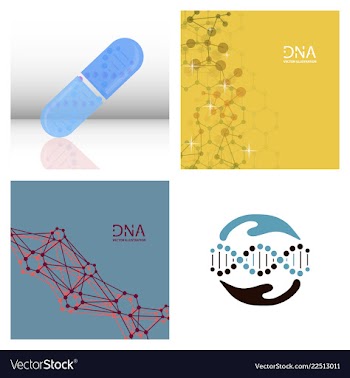 Scientific genetic engineering and biotechnology vector image