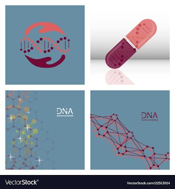Scientific genetic engineering and biotechnology vector image