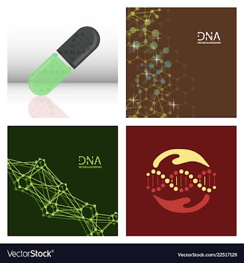 Scientific genetic engineering and biotechnology vector image