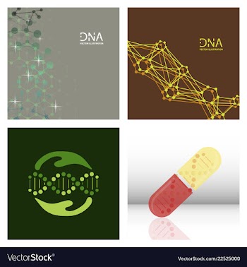Scientific genetic engineering and biotechnology vector image
