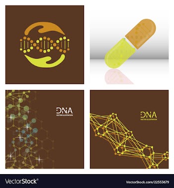 Scientific genetic engineering and biotechnology vector image
