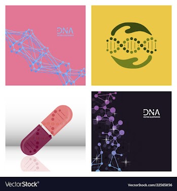 Scientific genetic engineering and biotechnology vector image