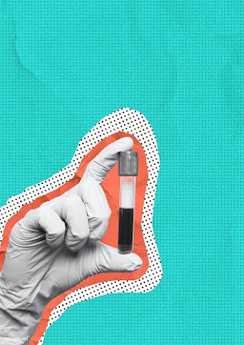 Scientist hand holding a blood test tube on a green background | Free  illustration - 2316741