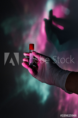 Scientist holding a test tube