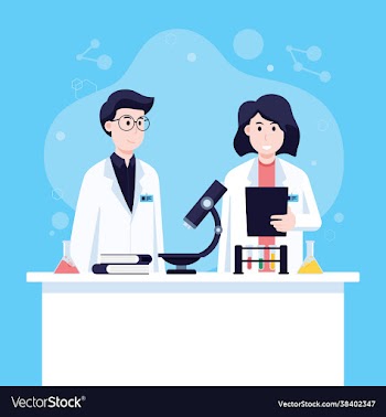 scientists men and woman working at science lab