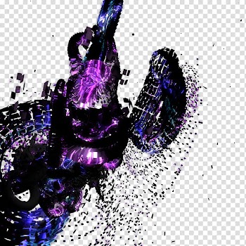 SciFi Render , black, blue, and pink abstract artwork transparent background PNG clipart