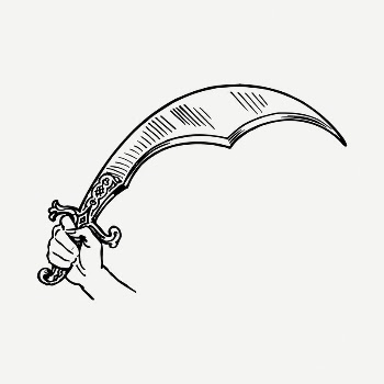 Scimitar sword drawing, vintage illustration | Free PSD - rawpixel