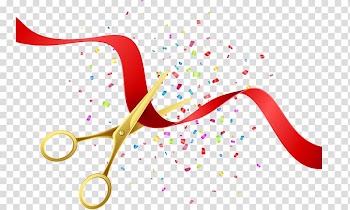 Scissor and ribbon , Opening ceremony Euclidean Illustration, Beautifully opening ceremony posters transparent background PNG clipart