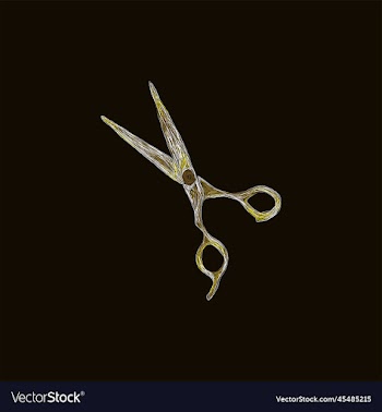 scissor cutting artwork style design