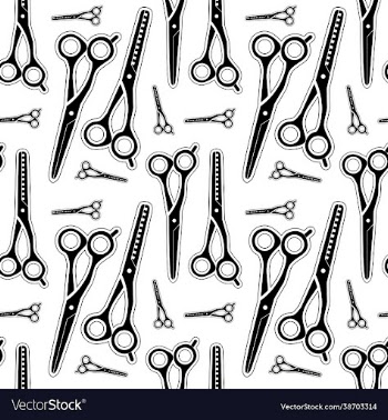 scissors barbershop seamless pattern