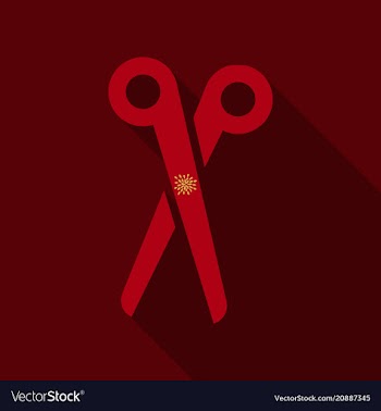Scissors closed on background flat design vector image