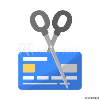 Scissors cut plastic credit card