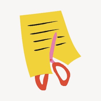 Scissors cutting paper, cute doodle | Free Vector Illustration - rawpixel