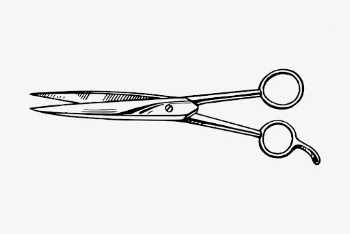 Scissors drawing, vintage object illustration | Free Vector - rawpixel