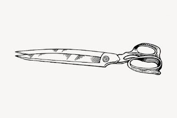 Scissors drawing, vintage object illustration | Free Vector - rawpixel