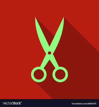 Scissors open on background flat design vector image