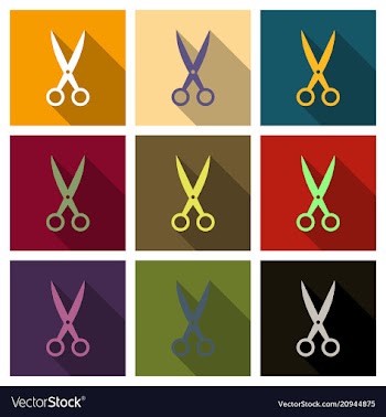 Scissors open on background flat design vector image