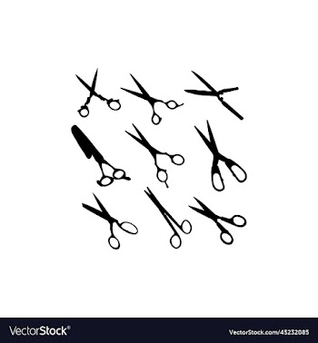 scissors set icon silhouette design