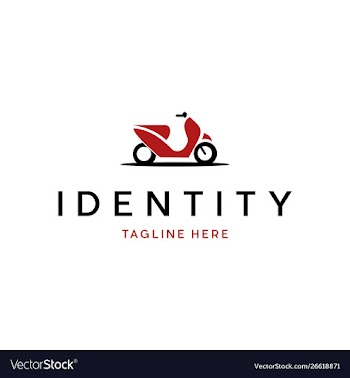 Scooter bike road logo design vector image