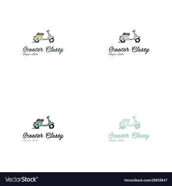 Scooter classic logo design vector image