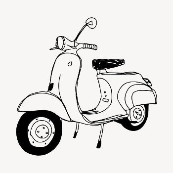 Scooter motorcycle clipart, vehicle illustration. | Free Photo - rawpixel