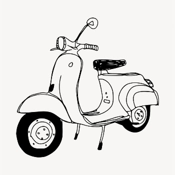 Scooter motorcycle clipart, vehicle illustration | Free Vector - rawpixel