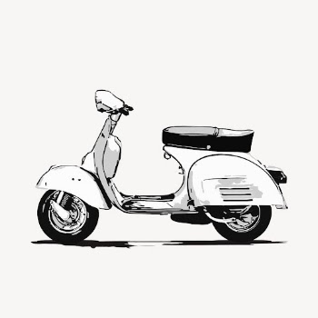 Scooter motorcycle drawing, vehicle illustration | Free PSD - rawpixel