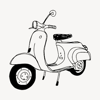 Scooter motorcycle sticker, vehicle illustration | Free PSD - rawpixel
