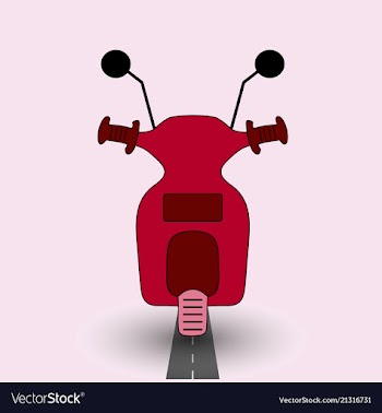 Scooter vintage retro monoline vector image