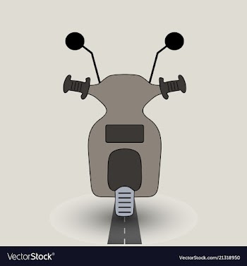 Scooter vintage retro monoline vector image